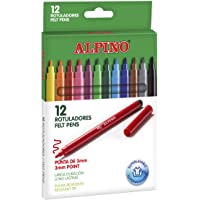Rotuladores Alpino Coloring para niños - Estuche de 12 Colores con Punta Fina 3mm - Tinta Lavable - Perfecto para…